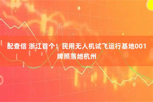 配查信 浙江首个！民用无人机试飞运行基地001牌照落地杭州